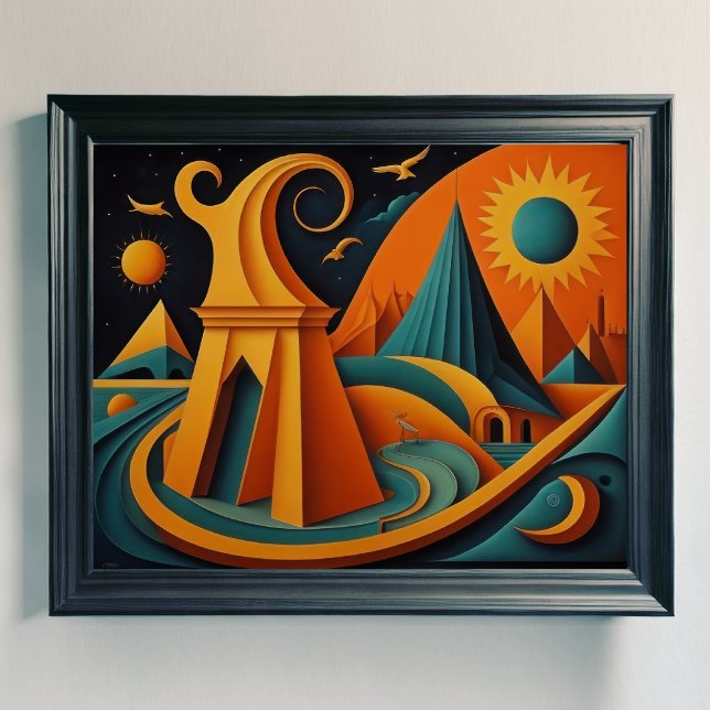 Poster Conception abstraite moderne Cubisme Surréalisme 4 (Créateur téléchargé)