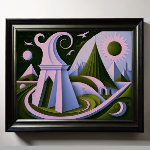 Poster Conception abstraite moderne Cubisme Surréalisme 4