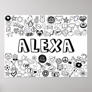 Poster Conception "ALEXA" Color-it-Yourself Outline