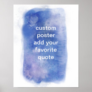 Poster conception aquarelle bleue et blanche ajouter du t