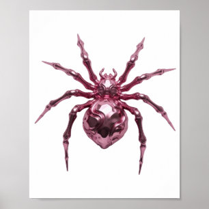 Poster Conception araignée métallique rose artistique