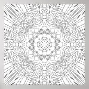 Poster Conception artistique complexe de mandala en explo
