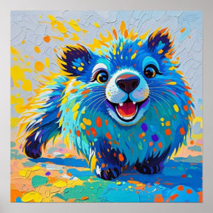 Poster Conception artistique d'animal abstrait coloré d'o