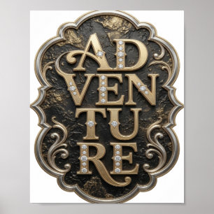 Poster Conception audacieuse d'aventure en or frappant