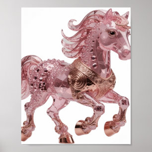 Poster Conception audacieuse de licorne rose argentée mod