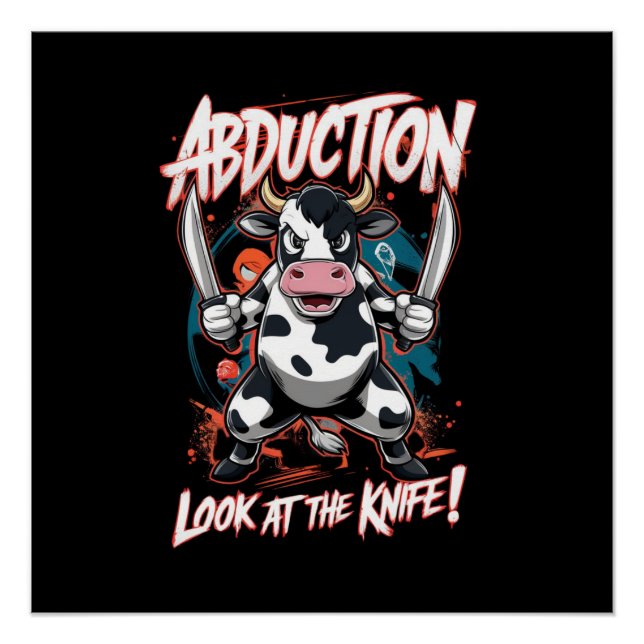Poster Conception avec un caractère vache (Devant)