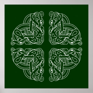 Poster Conception celtique de mandala de chiens