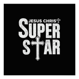 Poster Conception chrétienne vintage Jésus-Christ Super 
