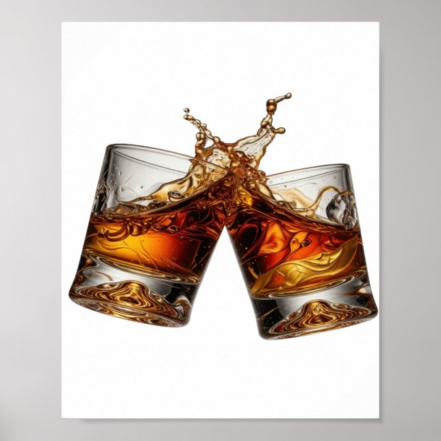 Poster Conception Classique Argent WHISKY SPLASH (Devant)