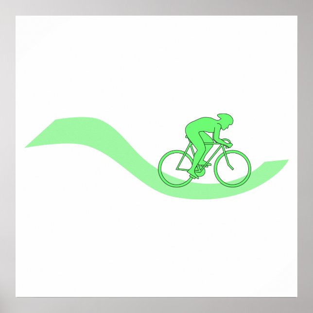 Poster Conception cycliste en vert. (Devant)