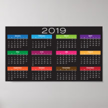 Conception d'affiche de calendrier 2019