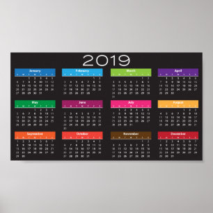 Poster Conception d'affiche de calendrier 2019
