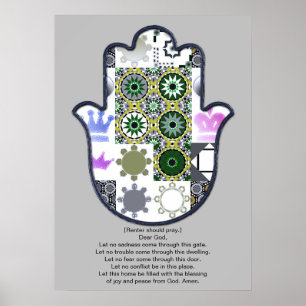 Poster Conception d'affiche de la main de Khamsa 1 Locata
