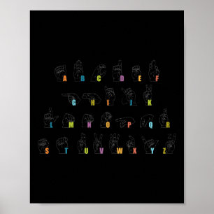 Poster Conception d'alphabet de langue des signes Sensibi
