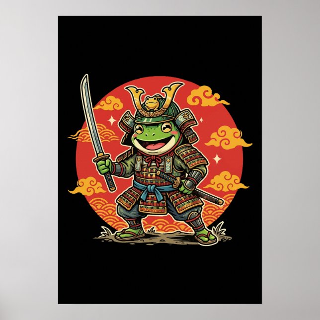 Poster Conception d'animal de guerrier de samouraï de gre (Devant)