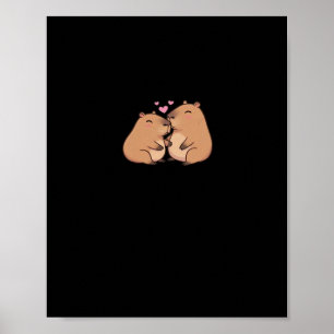 Poster Conception d'animal mignon Capy Mieux Ensemble 