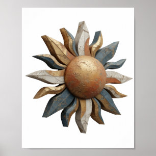 Poster Conception d'art abstrait argenté Cool v2