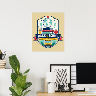 Poster Conception de badge Retour à l'école