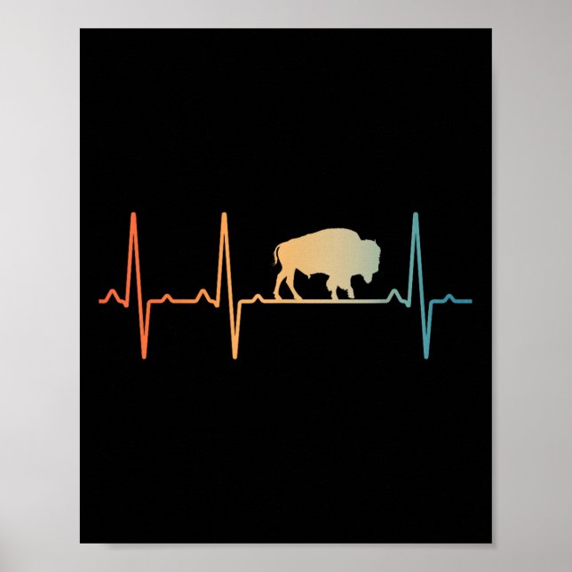 Poster Conception De Bison cool Pour Hommes Femmes Bison  (Devant)
