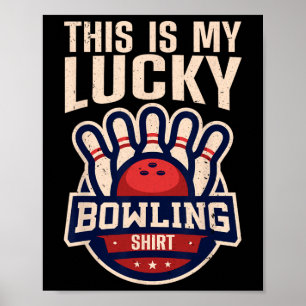 Poster Conception de bowling drôle pour hommes femmes enf
