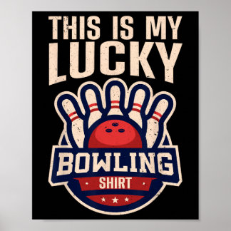 Poster Conception de bowling drôle pour hommes femmes enf