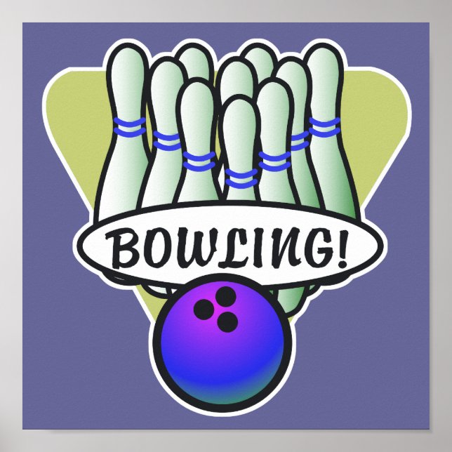 Poster conception de bowling rétro (Devant)