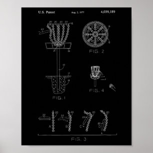 Poster Conception de brevet de cible de panier de golf à
