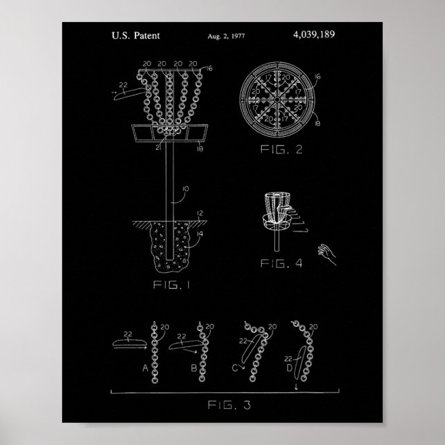 Poster Conception de brevet de cible de panier de golf à  (Devant)