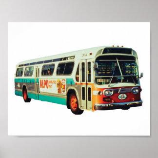 POSTER CONCEPTION DE BUS RÉTRO DE TRANSIT AC