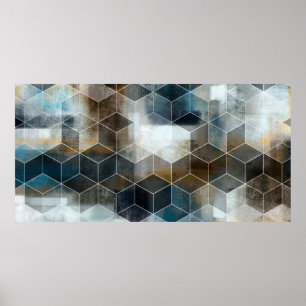 Poster conception de carreaux de mur numériques colorés d