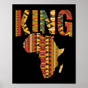Poster Conception de carte de roi africain Kente Fierté n