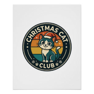 Poster Conception de chat de Noël chaton mignon - Club de