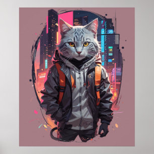 Poster Conception de chat de rue urbaine