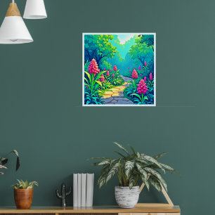 Poster Conception de chemin de jardin magique