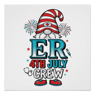 Poster Conception de chemise gnome patriotique de l'équip