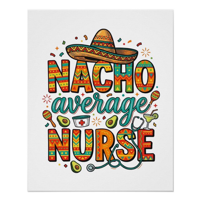 Poster Conception de chemise vectorielle Nacho Average Nu (Devant)