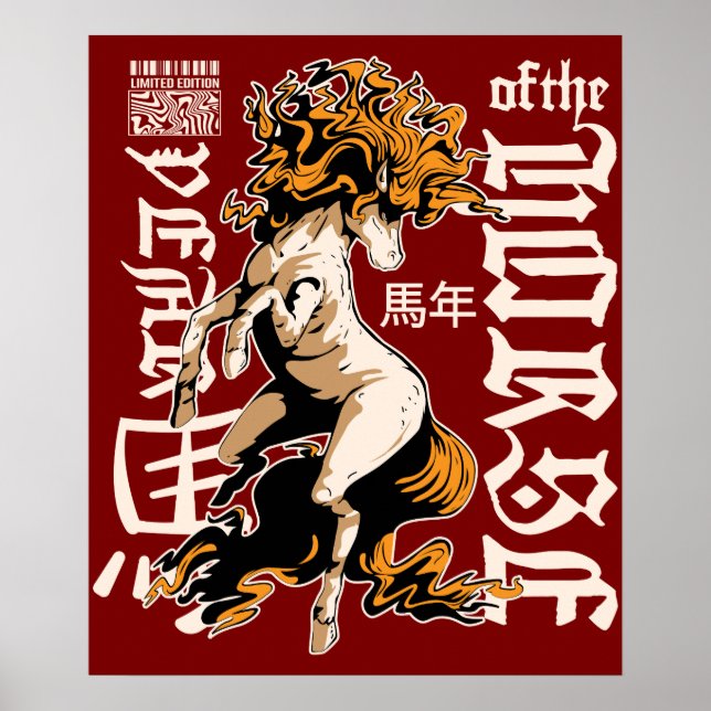 Poster Conception de Cheval du Zodiaque – Symbole d'Astro (Devant)