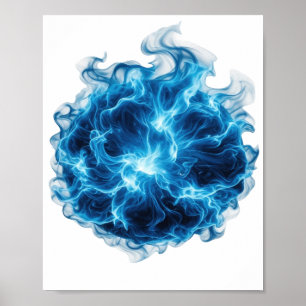 Poster Conception de citation de boule de feu bleue vibra