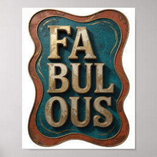 Poster Conception de citation FABULEUSE en or élégant