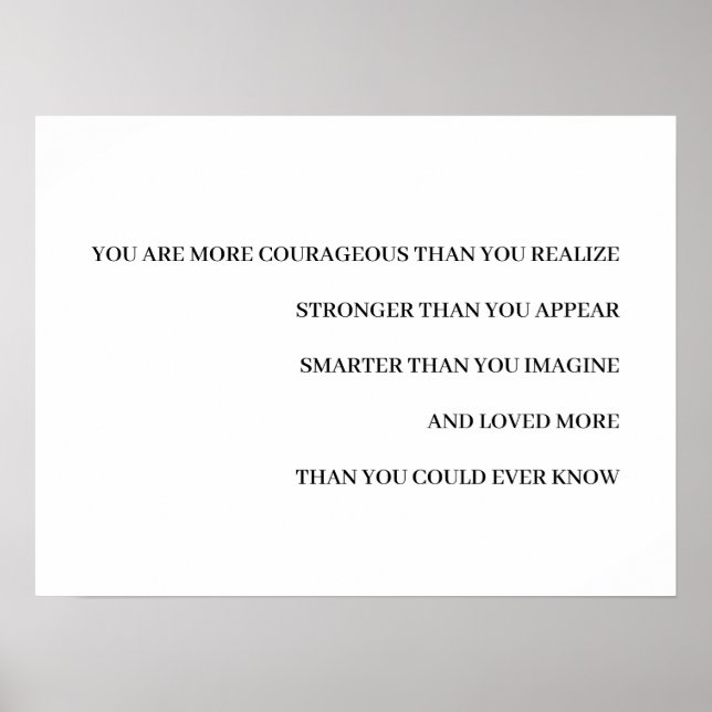 Poster Conception de citation Milne plus courageux plus f (Devant)