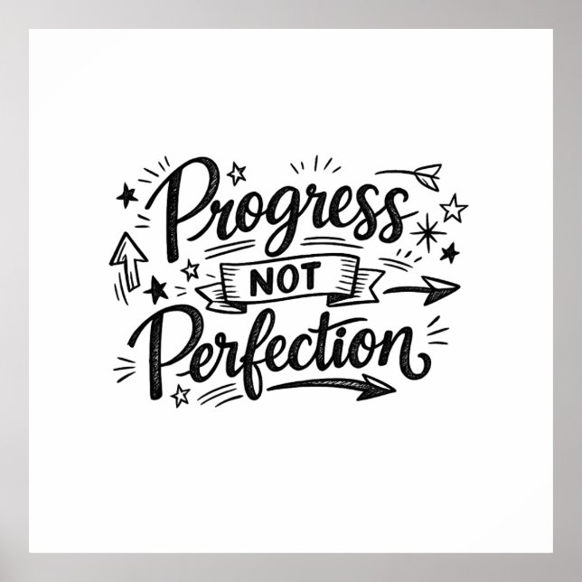 Poster Conception de citation motivationnelle de progrès  (Devant)