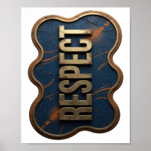 Poster Conception de citation RESPECT en or cool