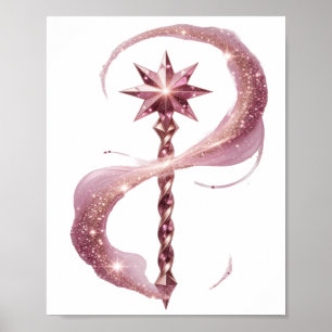 Poster Conception de citation STAR WAND rose ludique