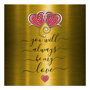 Poster Conception de cœurs entrelacés minimaliste personn