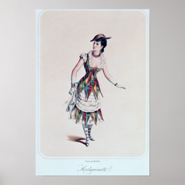 Poster Conception de costumes pour une arlequin femme, ve (Devant)