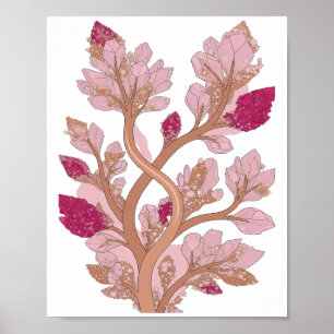Poster Conception de déclaration d'arbre de cristal argen