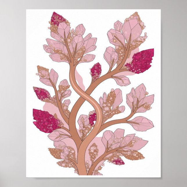 Poster Conception de déclaration d'arbre de cristal argen (Devant)