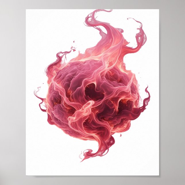 Poster Conception de déclaration d'art abstrait rose icon (Devant)