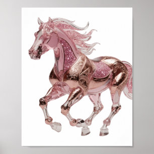 Poster Conception de déclaration de cheval PINK GLITTER a