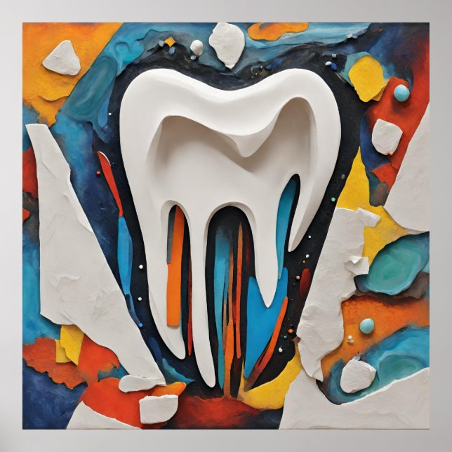 Poster Conception de dents multicolores (Devant)